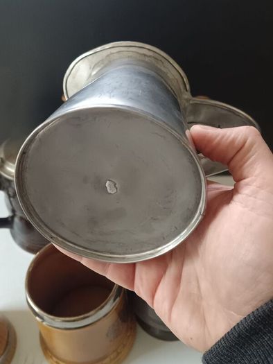 6 Pce Vintage Ceramic and Pewter Set