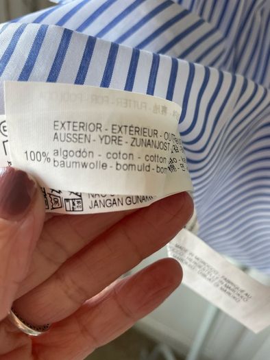 top zara large blue & white top size large