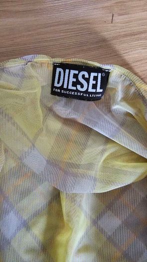 Diesel Yellow Tartan Asymmetrical Skirt