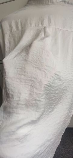 Stradivarius White Crinkle Oversized Shirt XL Brand New