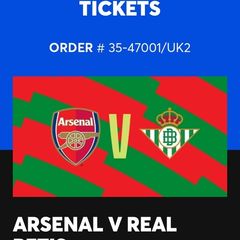 Arsenal V Real Betis Tickets