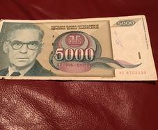Yugoslavia Banknote - 5000 Dinara 1992