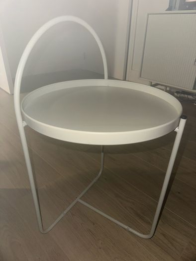 Small Metal Side Table with Handle