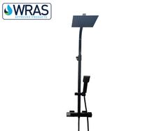 Shower Set 2-in-1 with Thermo Valve | Exposed Square in Matt Black