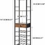 Wine Rack Freestanding Floor with Glass Holder,Brown TMJ905H | Bar Cabinet for Liquor and Glasses 4-Tier Coffee Bar Cabinet Glass Holder and Storage Drawer for Home Kitchen Living Room Image 4