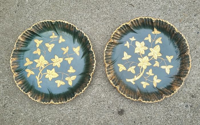 Antique pair of decorative plates