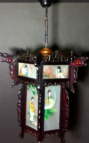Unique carved large Chinese palace lamp 1930