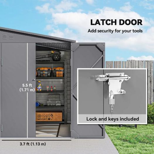 Galvanised Metal Garden Shed 5 x 9ft