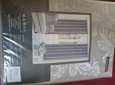 Pair of New Silver Black out Curtain, Eyelet