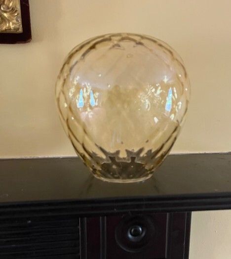 Glass Ceiling Light Shade In Prestine Vintage Condition. Stunning Gold / Amber Hue Colouring. Beautiful