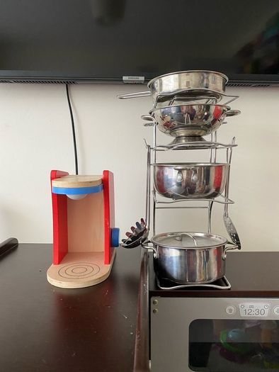 Wooden toy kitchen