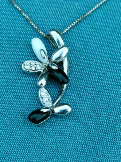 925 silver Flower pendant set