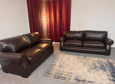 Stunning 3+2 Real Leather Sofa Set  Fully Refurbi