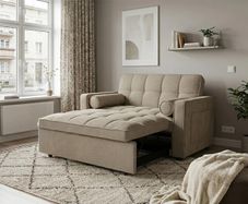 Small Beige Sofa Bed Only 118cm Wide