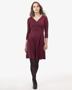 Isabella Oliver Emily Maternity Breastfeeding  Dress Bordeaux size UK14 EU42 Postage included