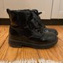 Next black patent glittery boots with ribbon laces size 12 Image 2
