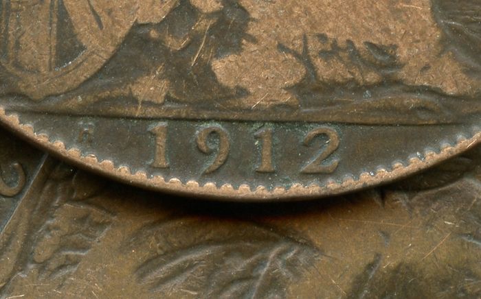 George V 1912 Copper Penny "H" Mint Mark - F to VF Condition - 3.00 Euro Each