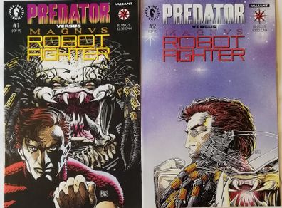 Predator VS Magnus Robot Fighter Issues #1 & 2 Complete Set (1993) Dark Horse/Valiant Crossover