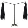 Double Parasol with Steel Pole Black 600x300 cm Image 5