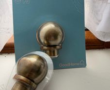 GoodHome Antiki Curtain Pole Finials (Pair) 19mm | Antique Brass | New