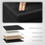 Large Folding Balck Ottoman Storage Box with Lid,Linen Footrest Stool Bedroom Bench Seats,Toy Box Chest Living Room Furniture 76x38x38cm Image 6