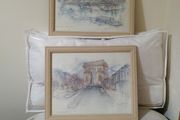 Matching pair of Paris framed prints