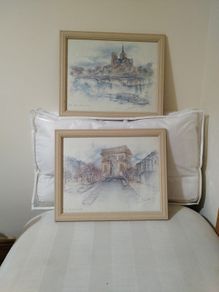 Matching pair of Paris framed prints