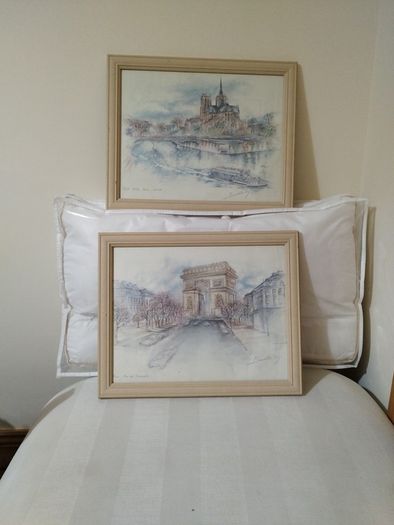 Matching pair of Paris framed prints