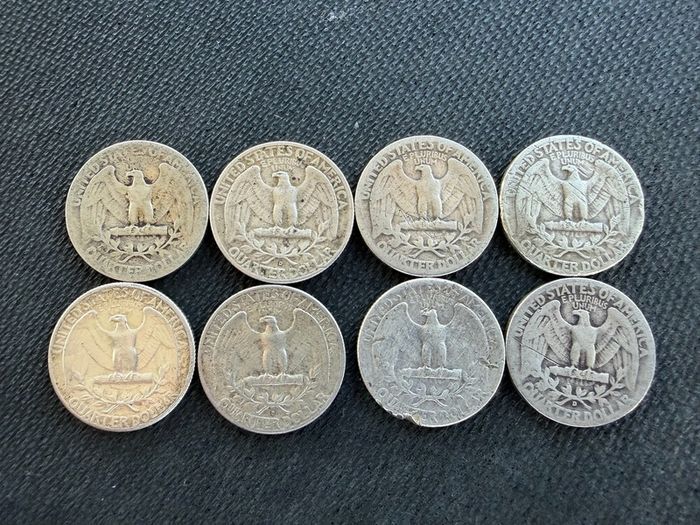 8 Silver America Quarters