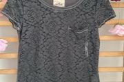 T-shirt Bnwt grey lace front hollister tshirt xsmall