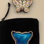 Mid Century Chinese Cloisonne Enamel Butterfly Trinket Box Image 3