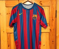 2006 Ronaldinho Barcelona Champions League Replica Retro Jersey