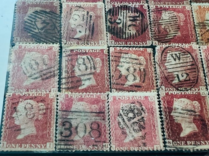 Great Britain 1841-1879 Queen Victoria 1d Penny red 50 stamps lot
