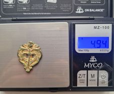 5-7th c. Anglo Saxon Gilt Carved Chip Mount.