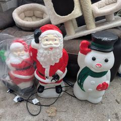 Light up Santa and snowman Christmas Decorations