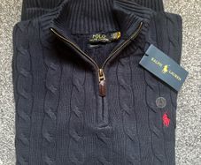 Navy Ralph Lauren Cable Knit Quarter Zip - Size XL Men