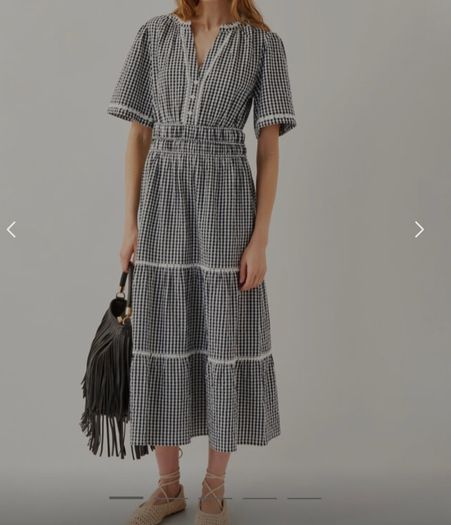 monsoon gingham dress ladies new cotton