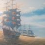 Painting of ships at sea Image 3