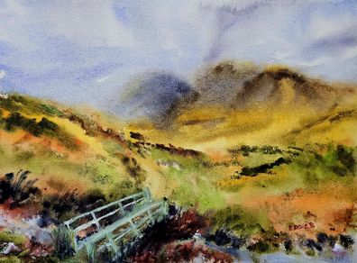 road to carrauntohil watercolour