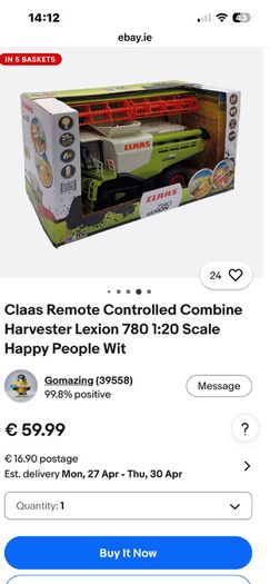 KLAAS remote control Combine Harvester