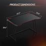 Gaming Desk with LED, 120 cm Gamer Workstation, Home Computer with Carbon Fiber Surface, Black Image 4