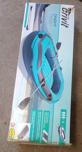 3-Person Inflatable Dinghy Bundle Complete Water Adventure Set New