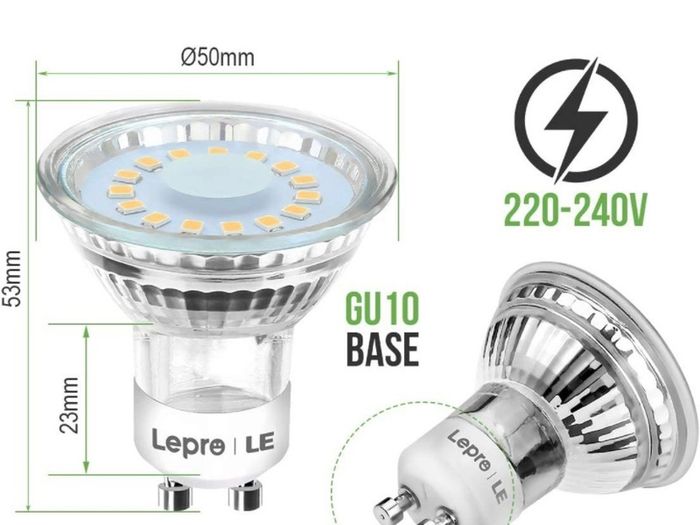 LED Bulbs Warm White 2700K, 4W 350lm Spot Light Bulbs, 50W Halogen Spotlight Equivalent, Energy Saving GU10 LED Lightbulbs, 120 Degree Wide Beam, Non-dimmable, Pack of 6 (FREE POSTAGE)