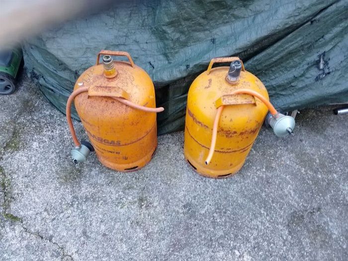 two gas bottles