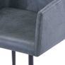 Dining Chairs with Armrests 4 pcs Grey Faux Suede Leather Image 6