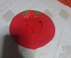 red strawberry beret