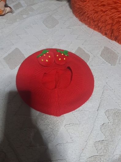 red strawberry beret