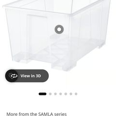 Ikea Samla Large Storage Box with wheels 130 litres