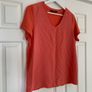 Dunnes Stores Orange V Neck T-Shirt Image 3