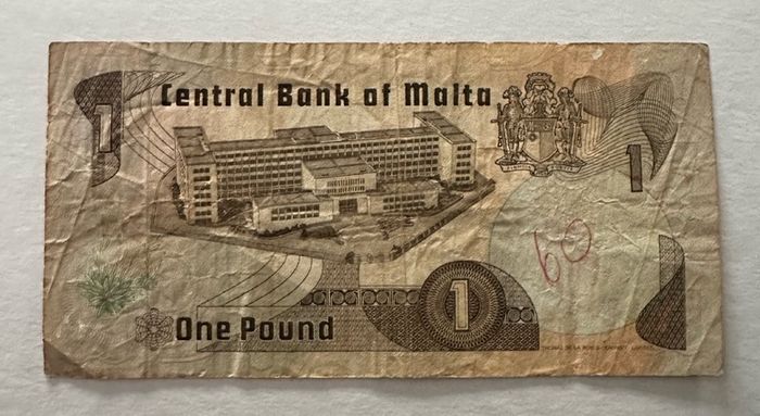 Malta 1 Lira 1967 Banknote